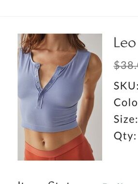 Free People Lilac Ribbed Henley Tank